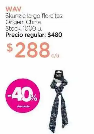Farmacity Wav skunzie largo florcitas -40% descuento oferta