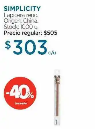 Farmacity Simplicity lapicera reno -40% descuento oferta