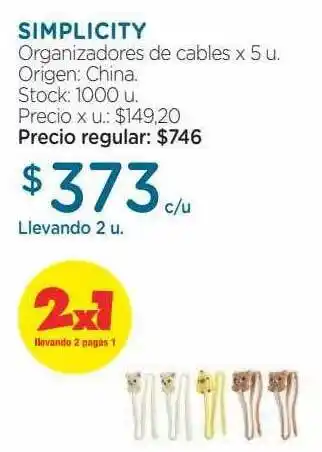 Farmacity Simplicity organizadores de cables oferta