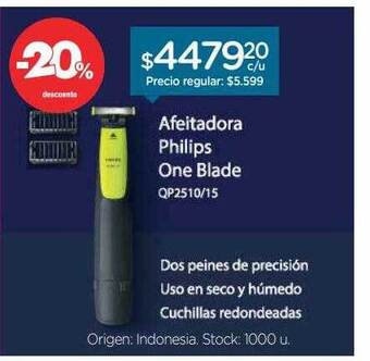 Farmacity Afeitadora philips one blade -20% descuento oferta