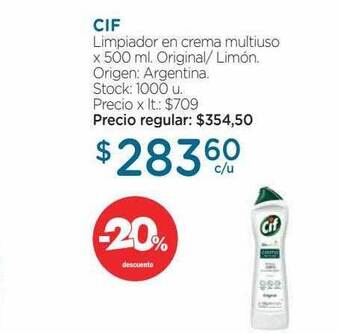 Farmacity Cif limpiador en crema multiuso -20% descuento oferta