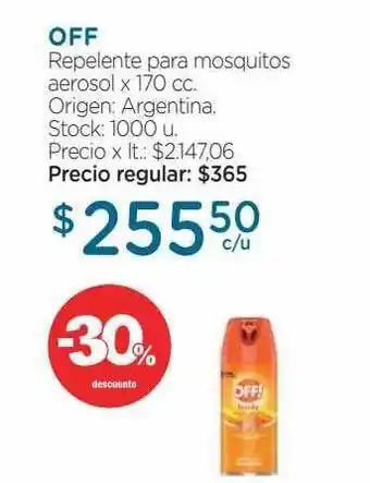 Farmacity Off repelente para mosquitos aerosol -30% descuento oferta