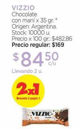 Farmacity Vizzio chocolate con mani oferta