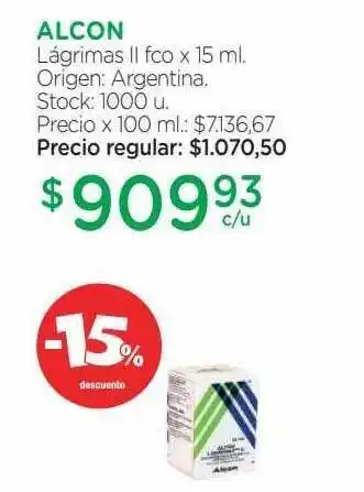 Farmacity Alcon lágrimas ii fco -15% descuento oferta