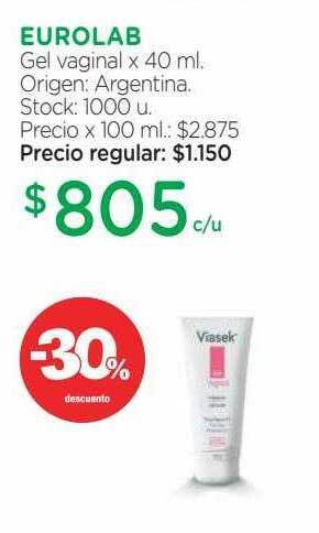 Farmacity Eurolab gel vaginal -30% descuento oferta