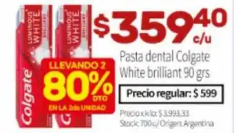 Josimar Llevando 2 80% dto en la 2da unidad pasta dental colgate white brilliant oferta