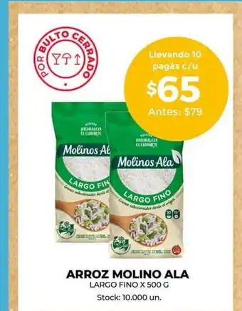 Supermercados Tadicor Arroz Molino Ala Largo Fino x 500 g oferta