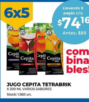 Supermercados Tadicor Jugo Cepita Tetrabrik oferta