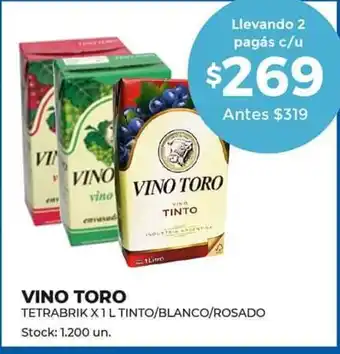 Supermercados Tadicor Vino Toro oferta