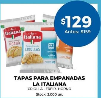 Supermercados Tadicor Tapas Para Empanadas La Italiana oferta