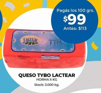 Supermercados Tadicor Queso Tybo Lactear oferta