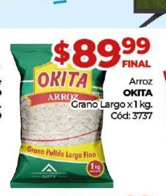 Diarco Arroz Okita Grano Largo x 1 kg, oferta