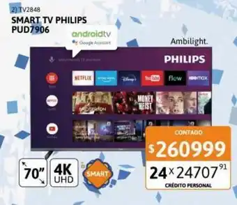 Cetrogar Smart tv philips 70" 4k oferta