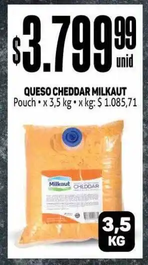 Makro Queso cheddar milkaut oferta