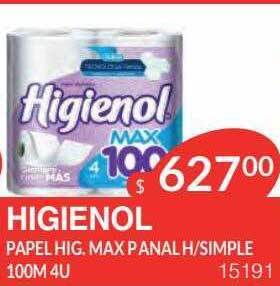 Masivos Higienol papel hig. max panal h-simple oferta