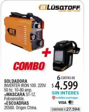 Authogar Soldadora + mascara + escuadras lüsqtoff oferta