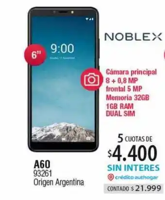 Authogar A60 noblex oferta