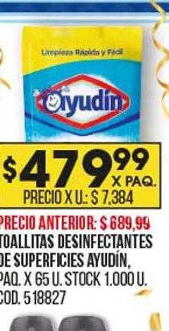 Coto Toallitas desinfectantes de superficies ayudín oferta