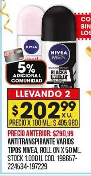 Coto Antitranspirante varios tipos nivea oferta