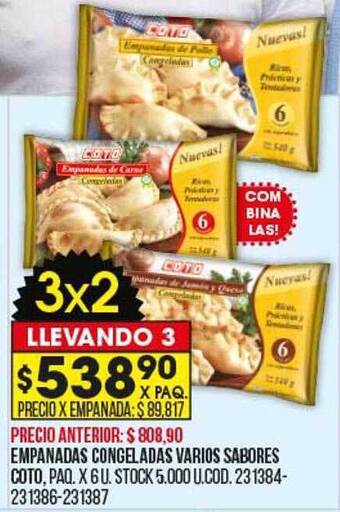 Coto Empanadas congeladas varios sabores coto oferta