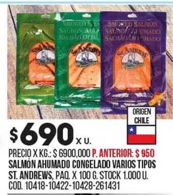 Coto Salmón ahumado congelado varios tipos st. andrews oferta