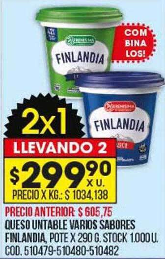 Coto Queso untable varios sabores finlandia oferta