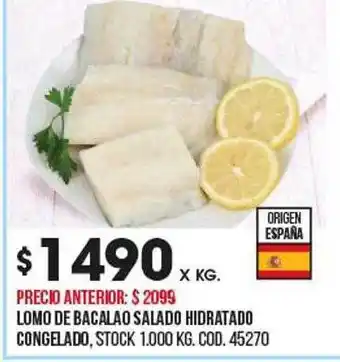 Coto Lomo de bacalao salado hidratado congelado oferta