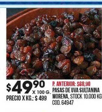 Coto Pasas de uva sultanina morena oferta