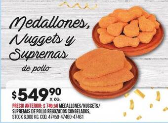 Coto Medallones nuggets supremas de pollo rebozados congelados oferta