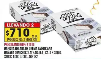 Coto Barrita helada de creme americana bañada con chocolate aguila oferta