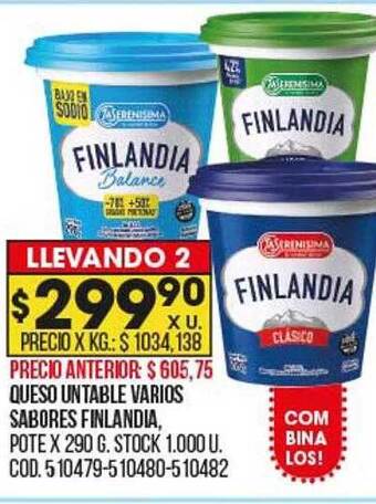 Coto Queso untable varios sabores finlandia oferta