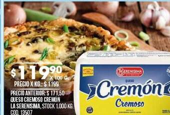 Coto Queso cremoso cremón la serenisima oferta