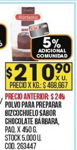 Coto Polvo para preparar bizcochuelo sabor chocolate bárbara oferta