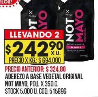 Coto Aderezo a base vegetal original not mayo oferta