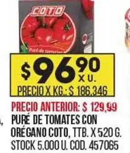 Coto Puré de tomate con orégano coto oferta