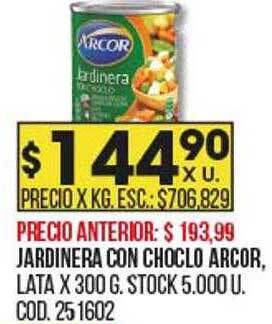 Coto Jardinera con choclo arcor oferta