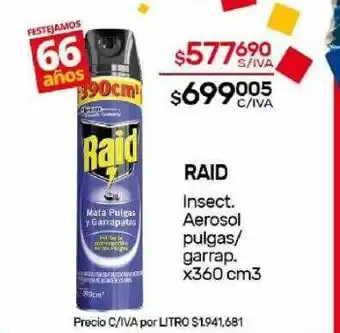 Nini Mayorista Raid insect aerosol pulgas garrap oferta