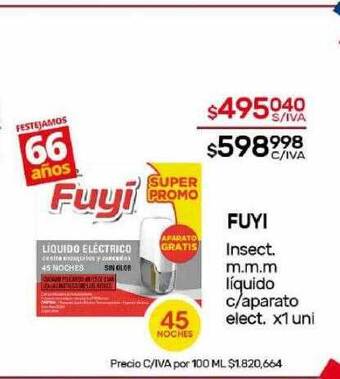 Nini Mayorista Fuyi insect m.m.m. liquido c aparato elect oferta