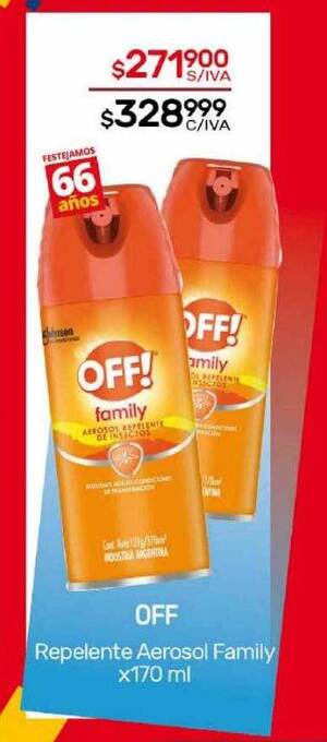 Nini Mayorista Off repelente aerosol family oferta
