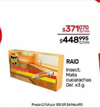 Nini Mayorista Raid insect mata cucarachas gel oferta