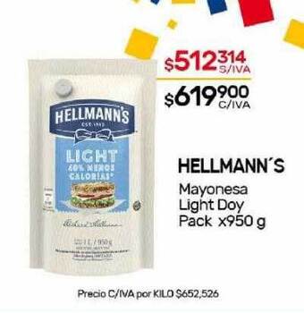 Nini Mayorista Hellmann's mayonesa light doy pack oferta