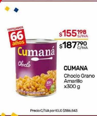 Nini Mayorista Cumana choclo grano amarillo oferta