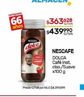 Nini Mayorista Nescafe dolca café inst clas suave oferta