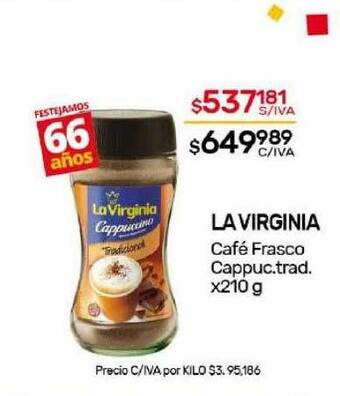 Nini Mayorista La virginia café frasco cappuc trad oferta