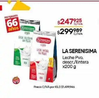 Nini Mayorista La serenisima leche pvo descr entera oferta