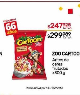 Nini Mayorista Zoo cartoon aritos de cereal frutados oferta