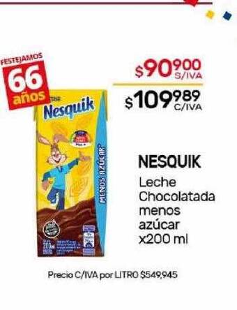 Nini Mayorista Nesquik leche chocolatada menos azucar oferta