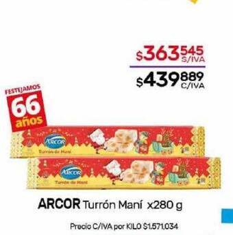 Nini Mayorista Arcor turrón maní oferta