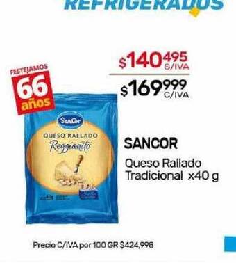 Nini Mayorista Sancor queso rallado tradicional oferta