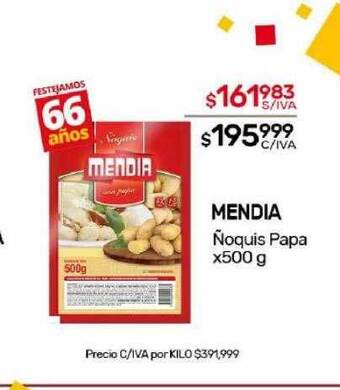 Nini Mayorista Mendia ñoquis papa oferta